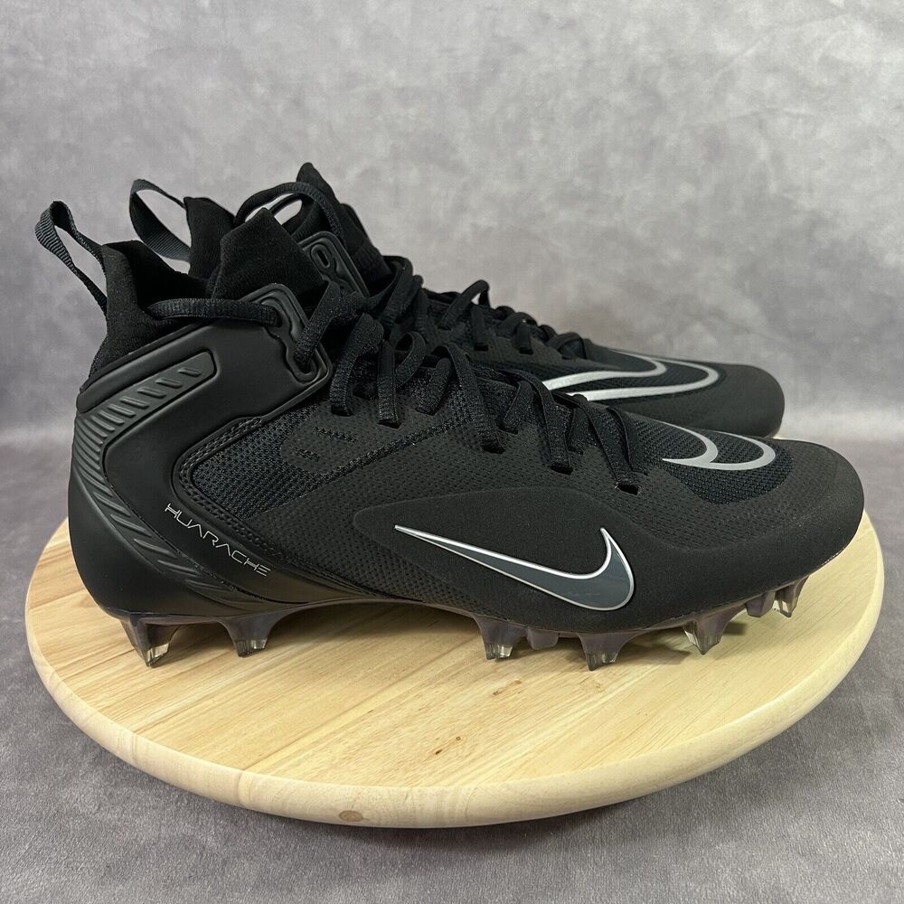 Nike Alpha Huarache 8 Elite LAX Black Lacrosse Cleat CW4447-001 Mens Size 10.5